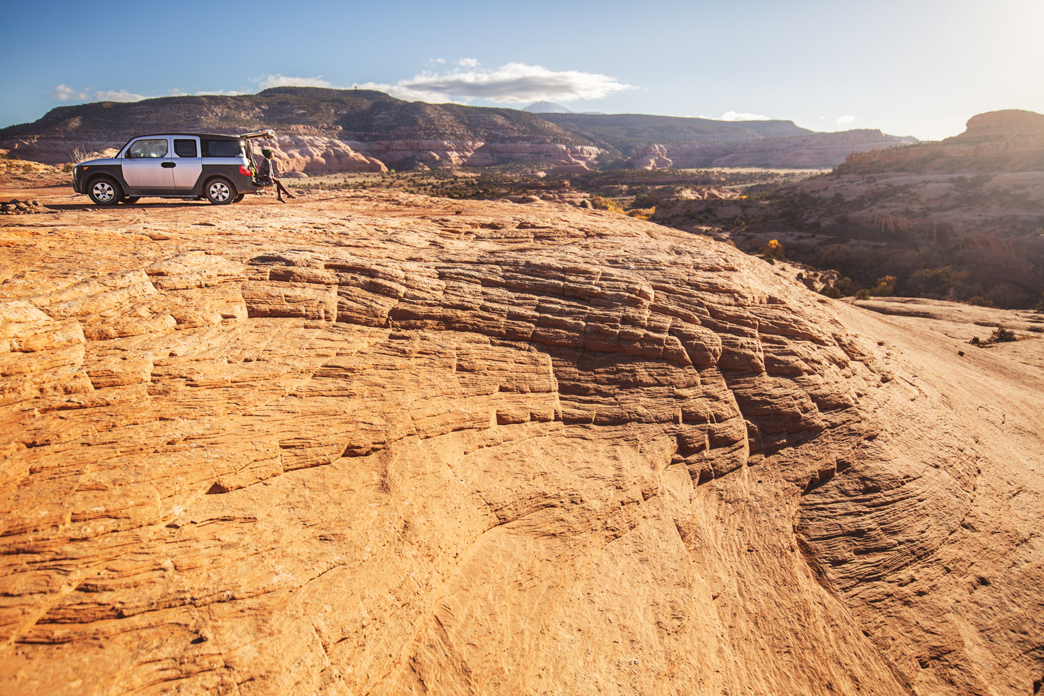 The Hotelement (Honda Element) parked in Moab, Utah